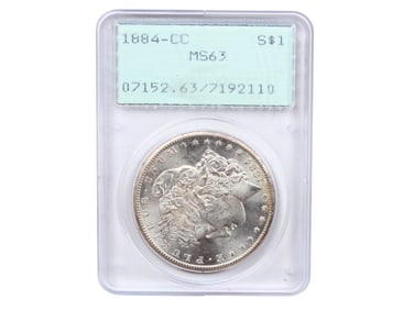1884-CC $1 PCGS Graded MS63 Rattler