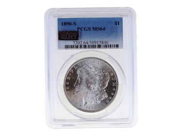 1890-S $1 PCGS Graded MS64