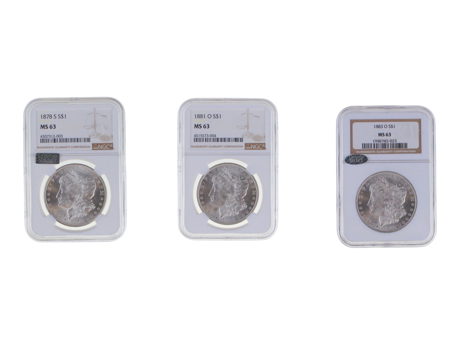 (3) Graded Morgan Dollars (1 of 7)