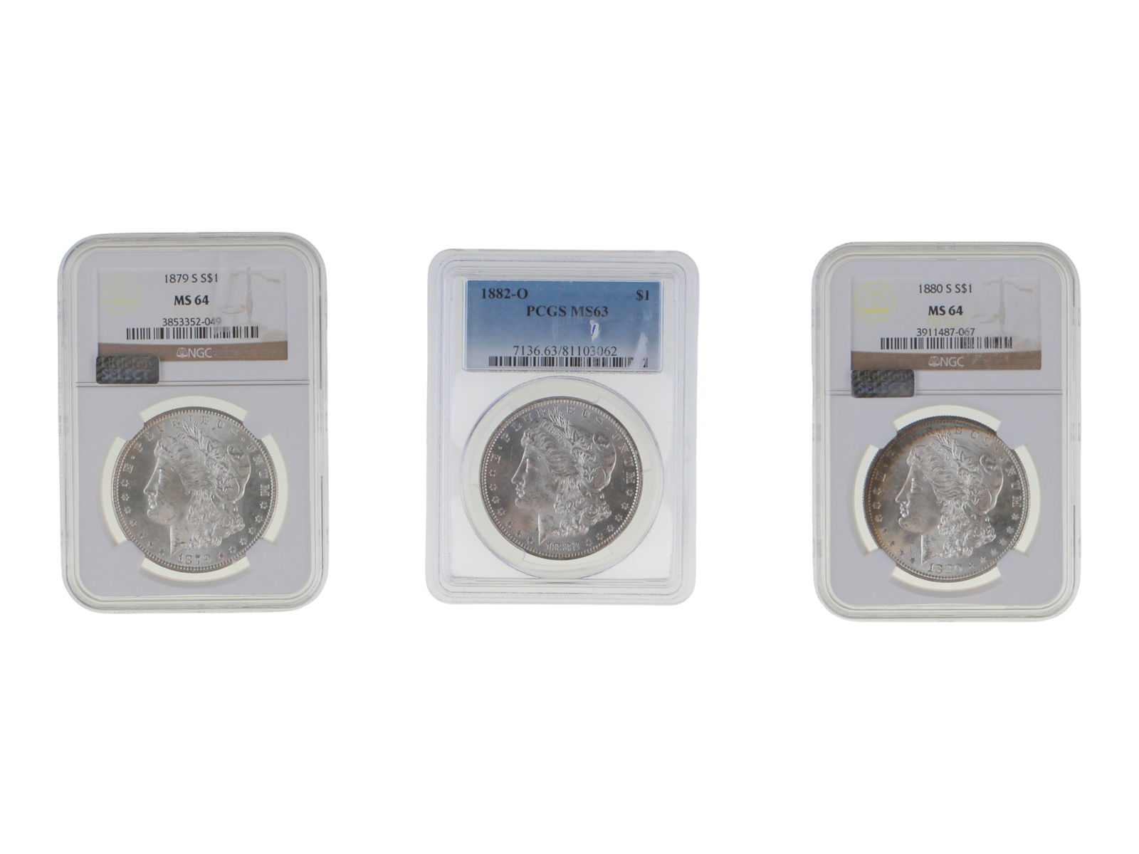 (3) Graded Morgan Dollars (1 of 7)