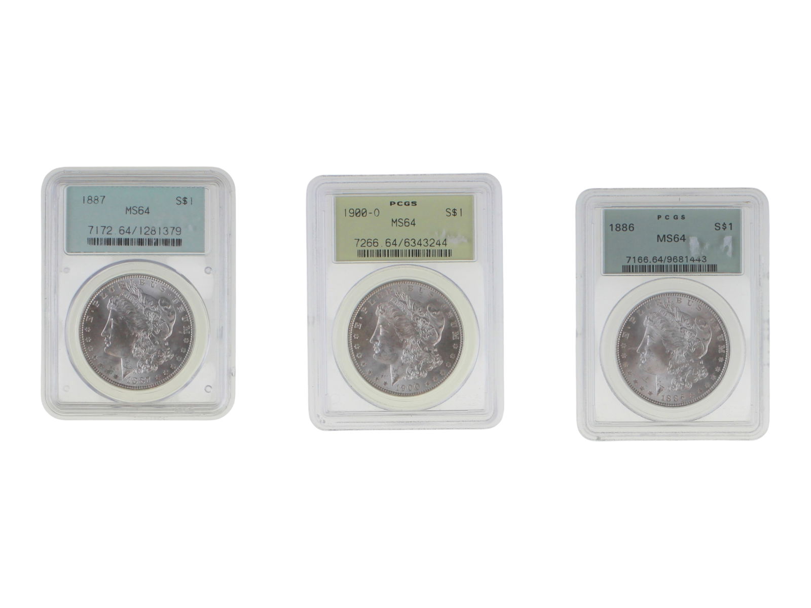 (3) Graded Morgan Dollars (1 of 7)