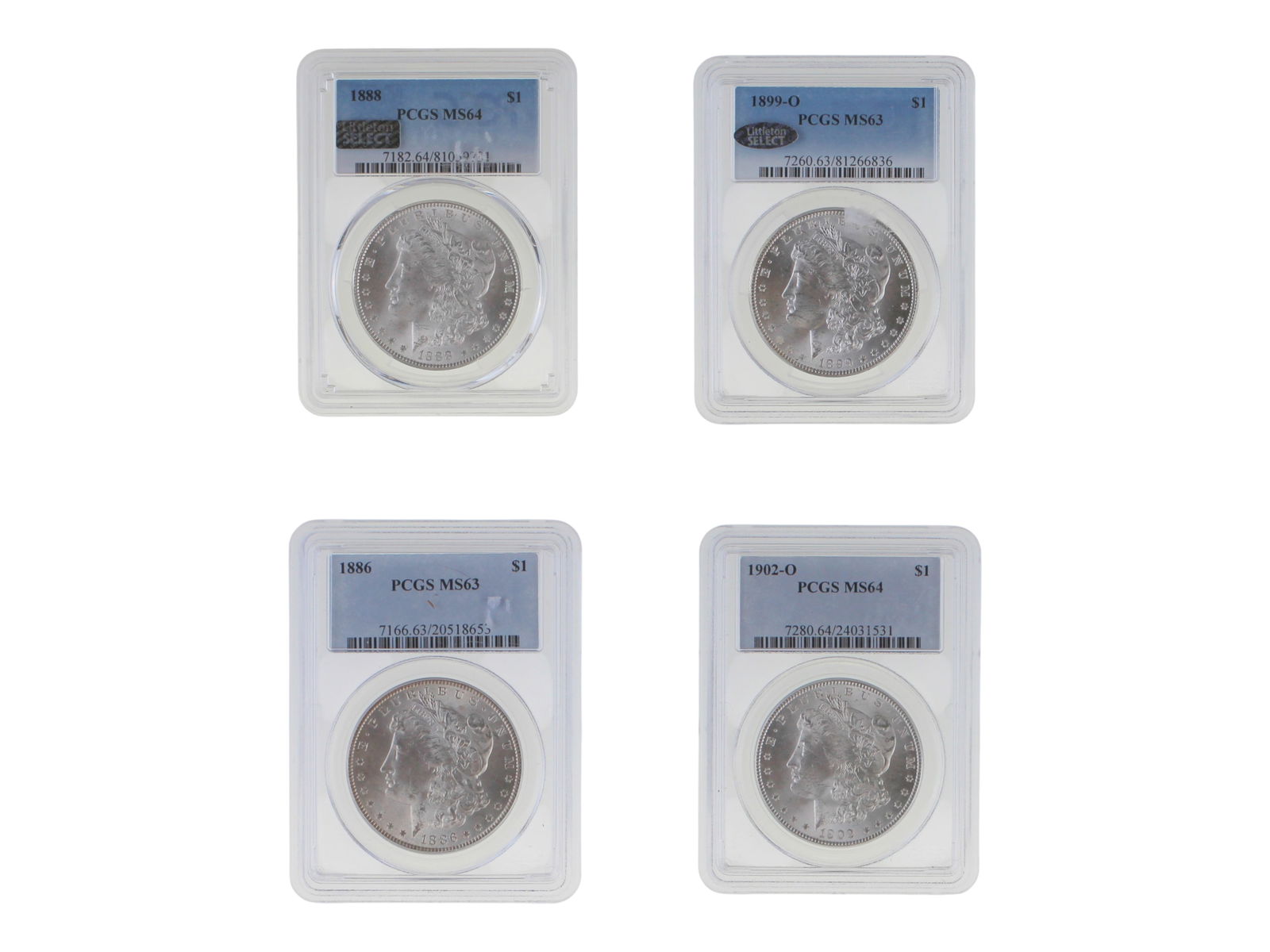 (4) Graded Morgan Dollars (1 of 9)