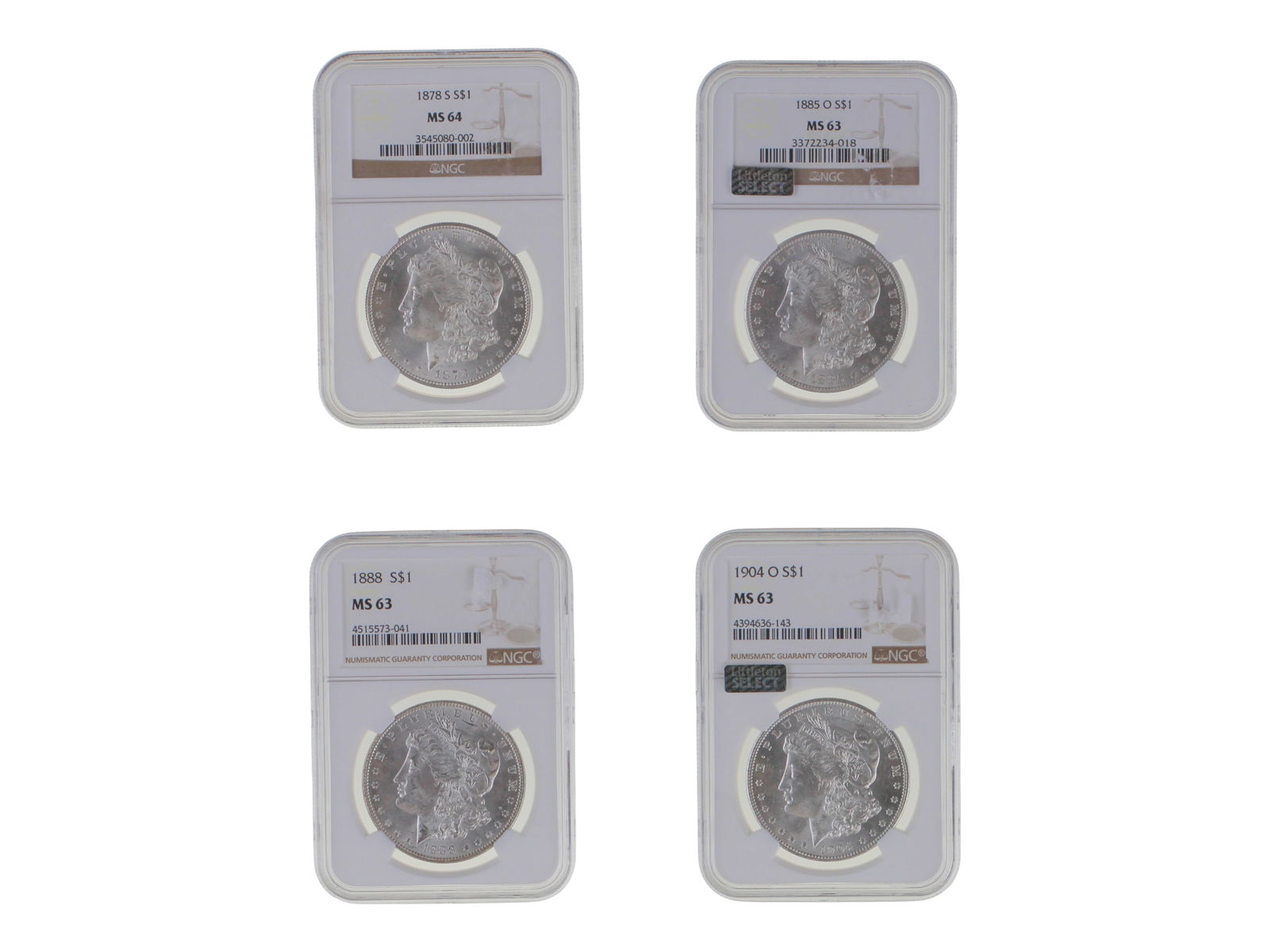 (4) Graded Morgan Dollars (1 of 9)