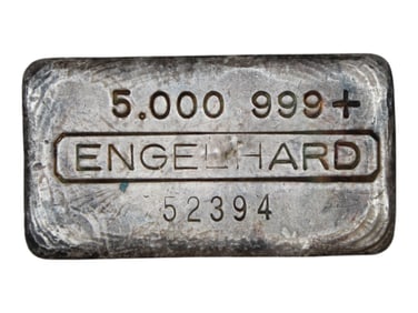Rare Engelhard 5 Ozt Fine Silver Bar FPM Stamp