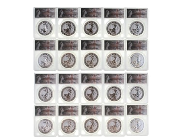 (20) ANACS MS70 2023 Type 1 Silver Britannia Coins