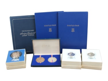 Franklin Mint Silver & Bronze Medals & Coins