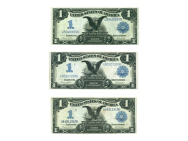 (3) Fr. 233 Series of 1899 Silver Certificates
