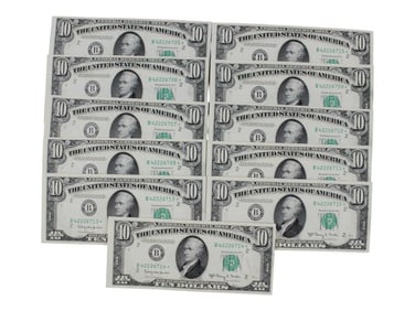 (11) Sequential Fr. 2015-B Star $10 Fed Notes