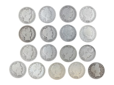 (17) Barber Half Dollars
