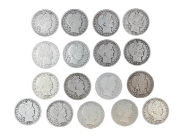 (17) Barber Half Dollars