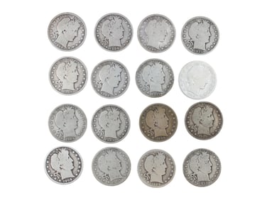 (16) Barber Half Dollars