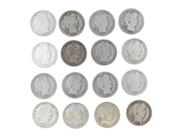 (16) Barber Half Dollars