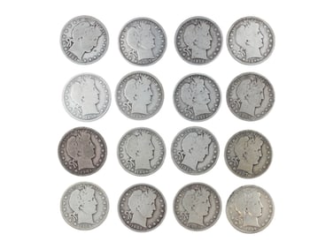 (16) Barber Half Dollars