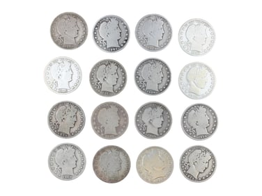 (16) Barber Half Dollars