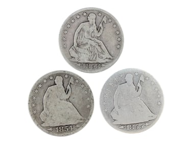 (3) Seated Liberty Half Dollars