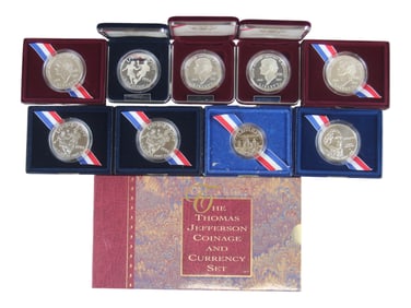 (9) Modern Commemorative Silver Dollars
