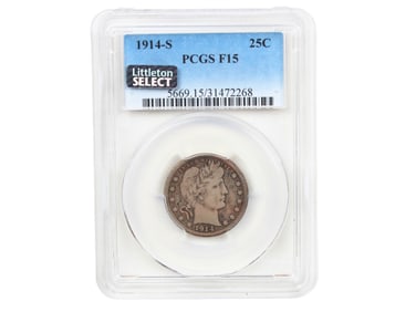 1914-S 25C PCGS Graded F15