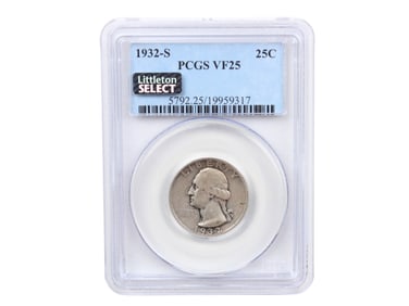 1932-S 25C PCGS Graded VF25