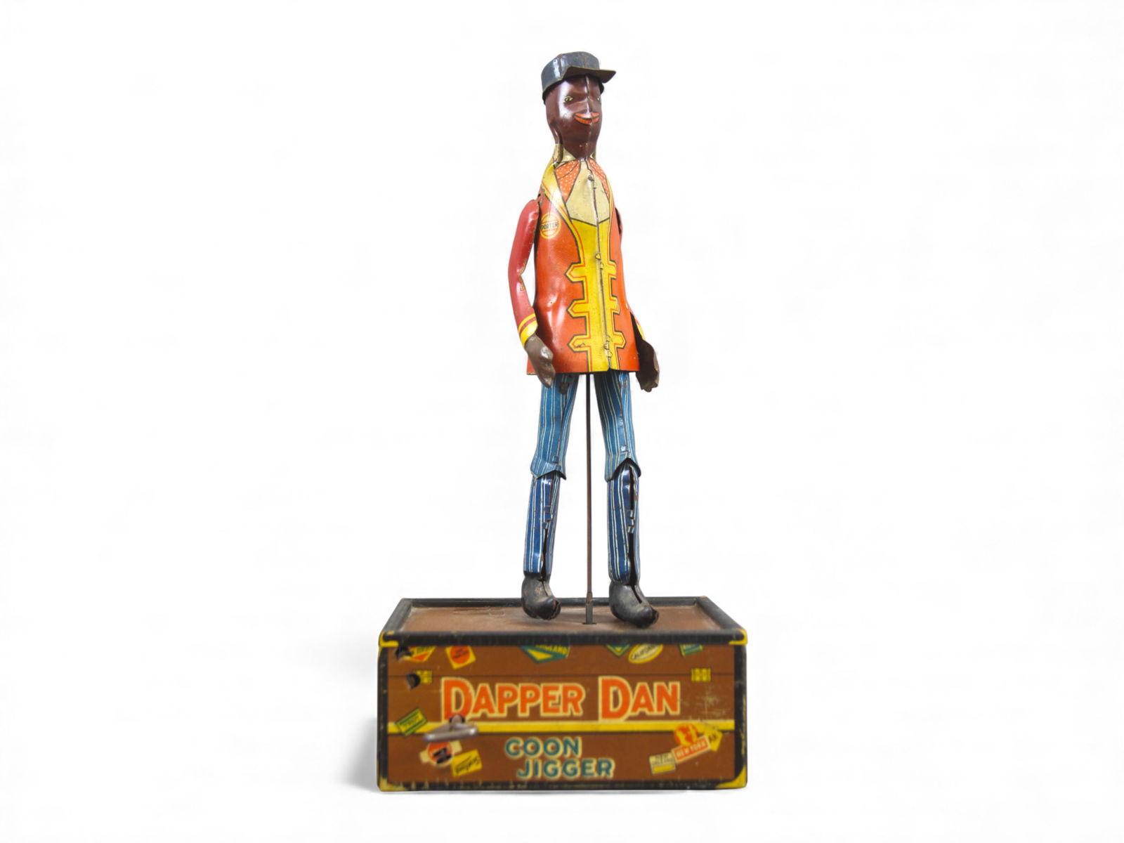 Marx Dapper Dan Wind-Up Toy: Louis Marx tin lithographed "Dapper Dan" wind-up toy, circa 1920s. Stands approx. 10" tall. Early and popular Marx character toy. Working condition when tested. From the Charles Atchison Collection. 