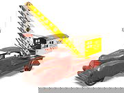Marx Electro Magnet Mobile Crane: Painted pressed steel with metal wheels, 17" long. Crane has 50% decals intact, magnet wire is off, still retains rear opening cover, which is usually missing. Clean battery compartment. It would grea