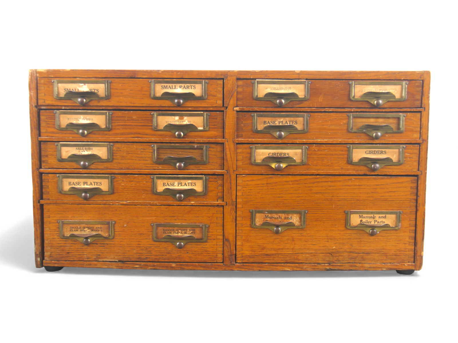 Rare 1927 Gilbert Erector No. 10 Oak 9 Drawer Set: Super rare 1927 A.C. Gilbert Erector No. 10 Set housed in its original oak 9 drawer chest. The case retains its "Gilbert Toys - Erector" decal at the right corner and features brass label holders and