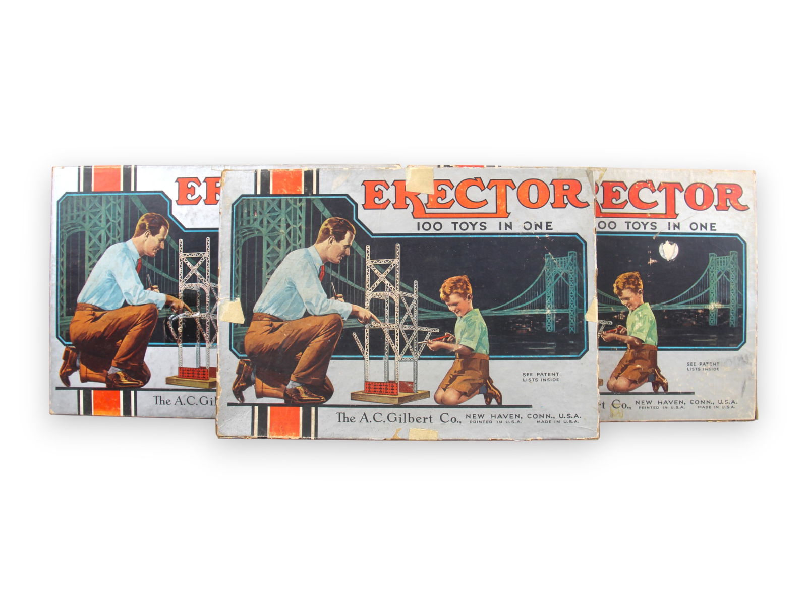 (3) 1940/50's Gibert Erector No. 1-1/2 Sets (1 of 8)