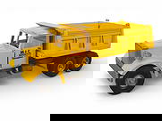 Smith-Miller B-Mack MIC Dump Truck: Painted die cast with rubber tires, 17" long. It has intact opening doors, functional steering, hydraulic dump still functions nicely and decals are 98%. It show light play wear. Shipping: Weiss Aucti