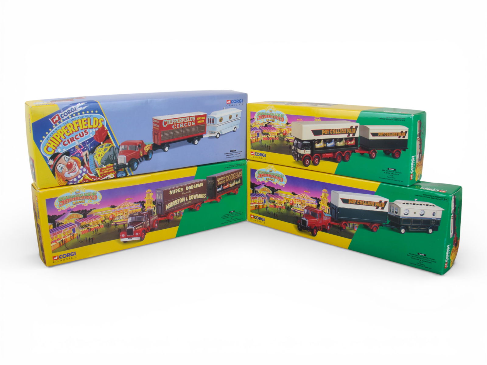 Corgi Classics Circus Boxed: 4 boxed Corgi Classics Circus vehicles including 97885,15901, 09901, and 16502. Shipping: Weiss Auctions offers full-service, in-house shipping for nearly all items in this auction. For a shipping