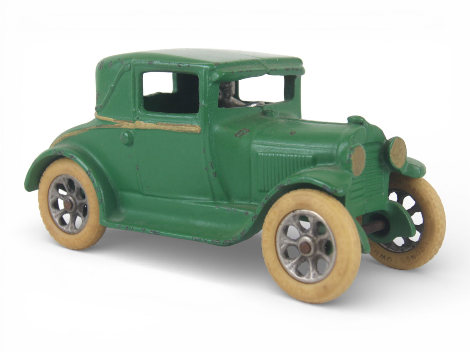 Arcade Cast Iron Sedan w/ Driver & Label - 2