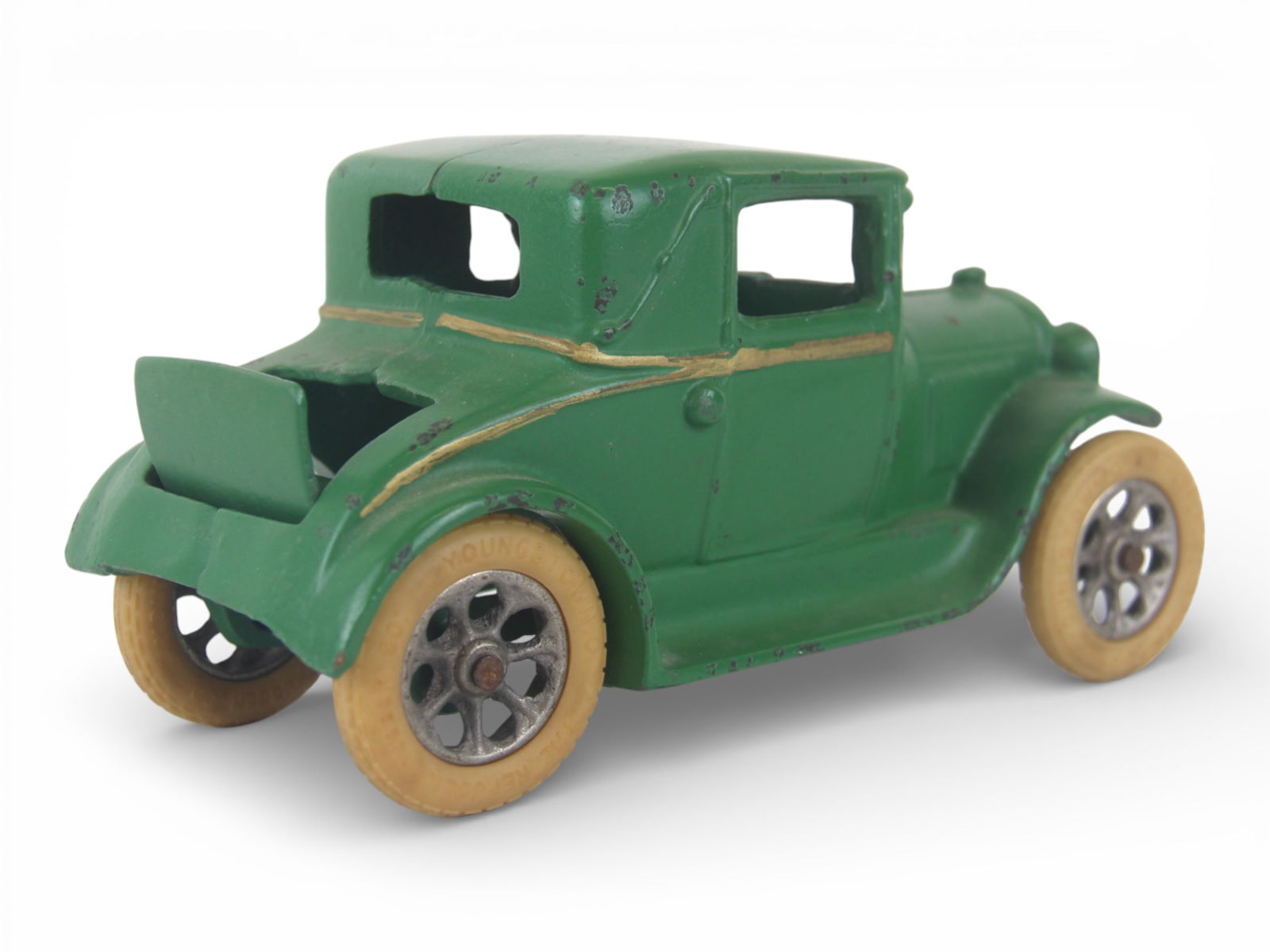 Arcade Cast Iron Sedan w/ Driver & Label - 4