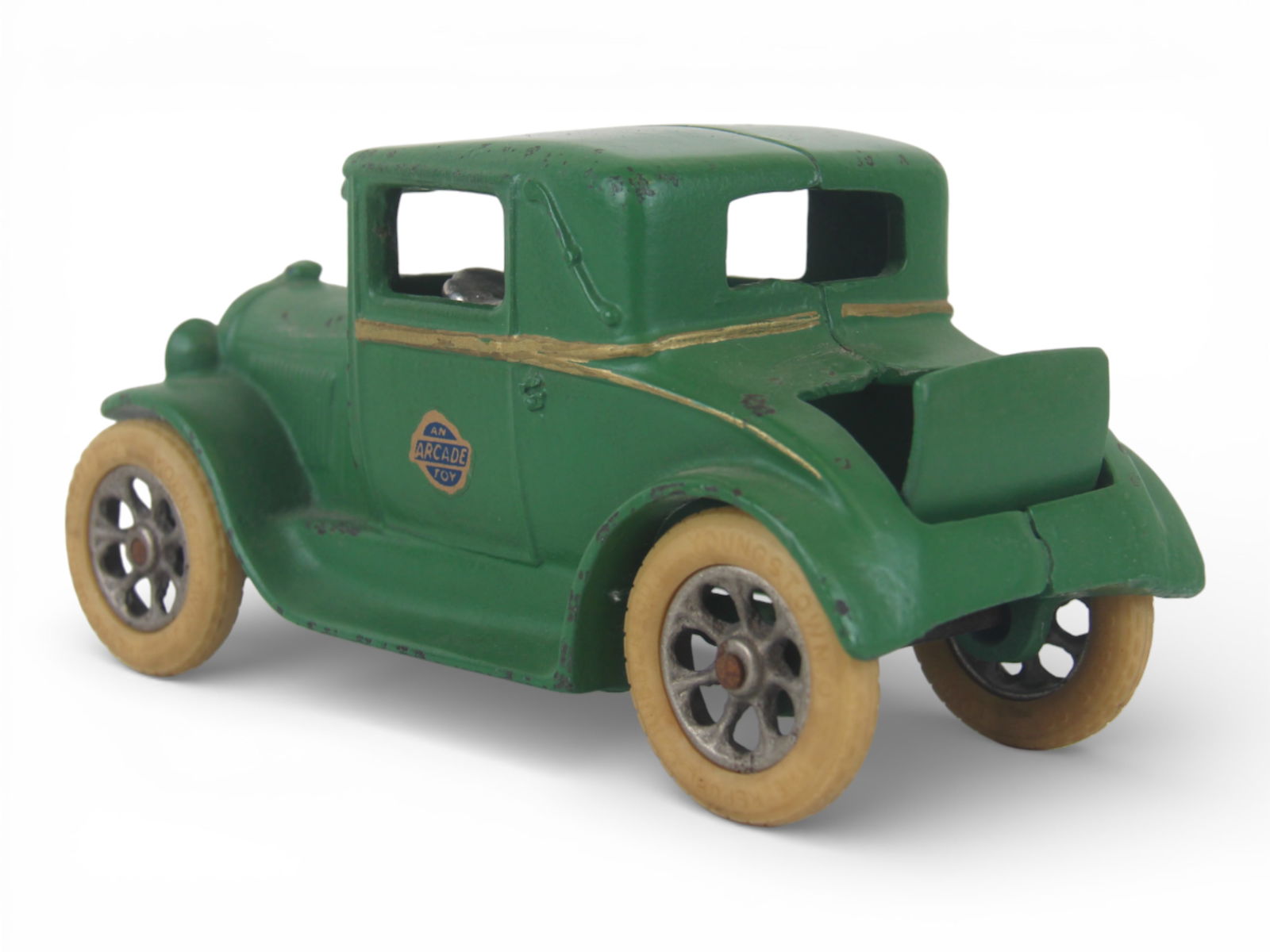 Arcade Cast Iron Sedan w/ Driver & Label - 5