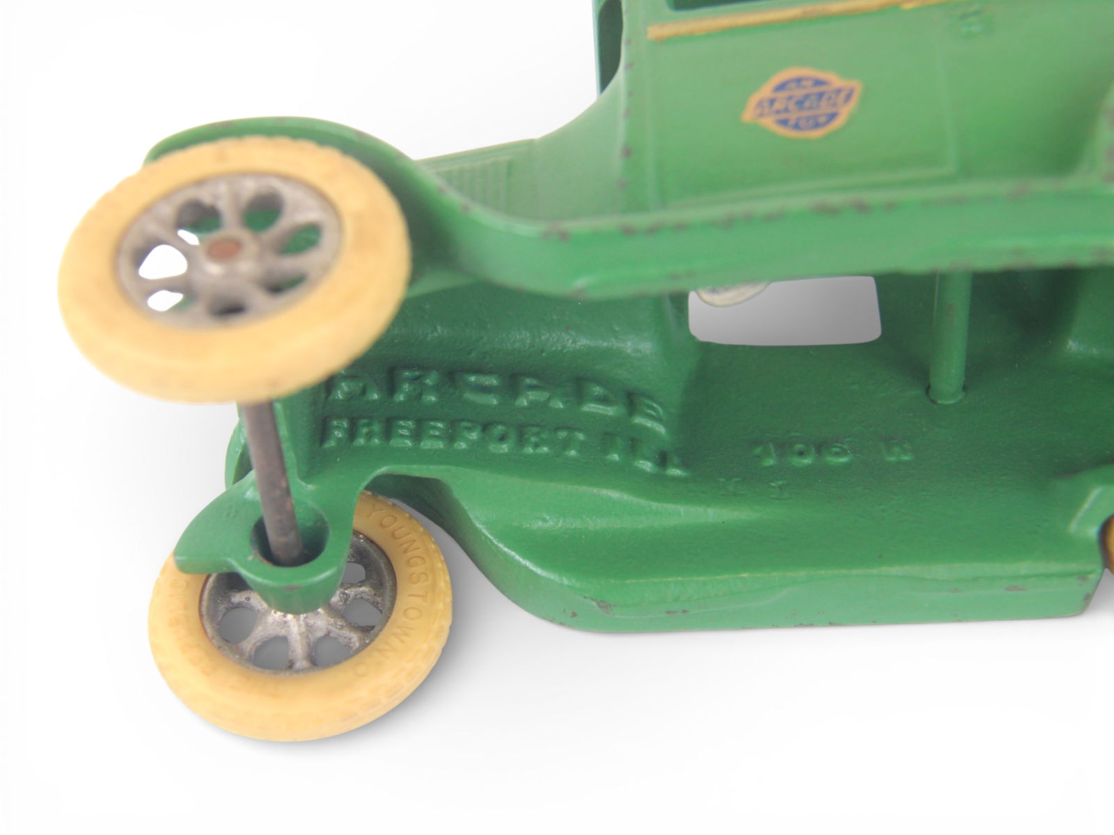 Arcade Cast Iron Sedan w/ Driver & Label - 7