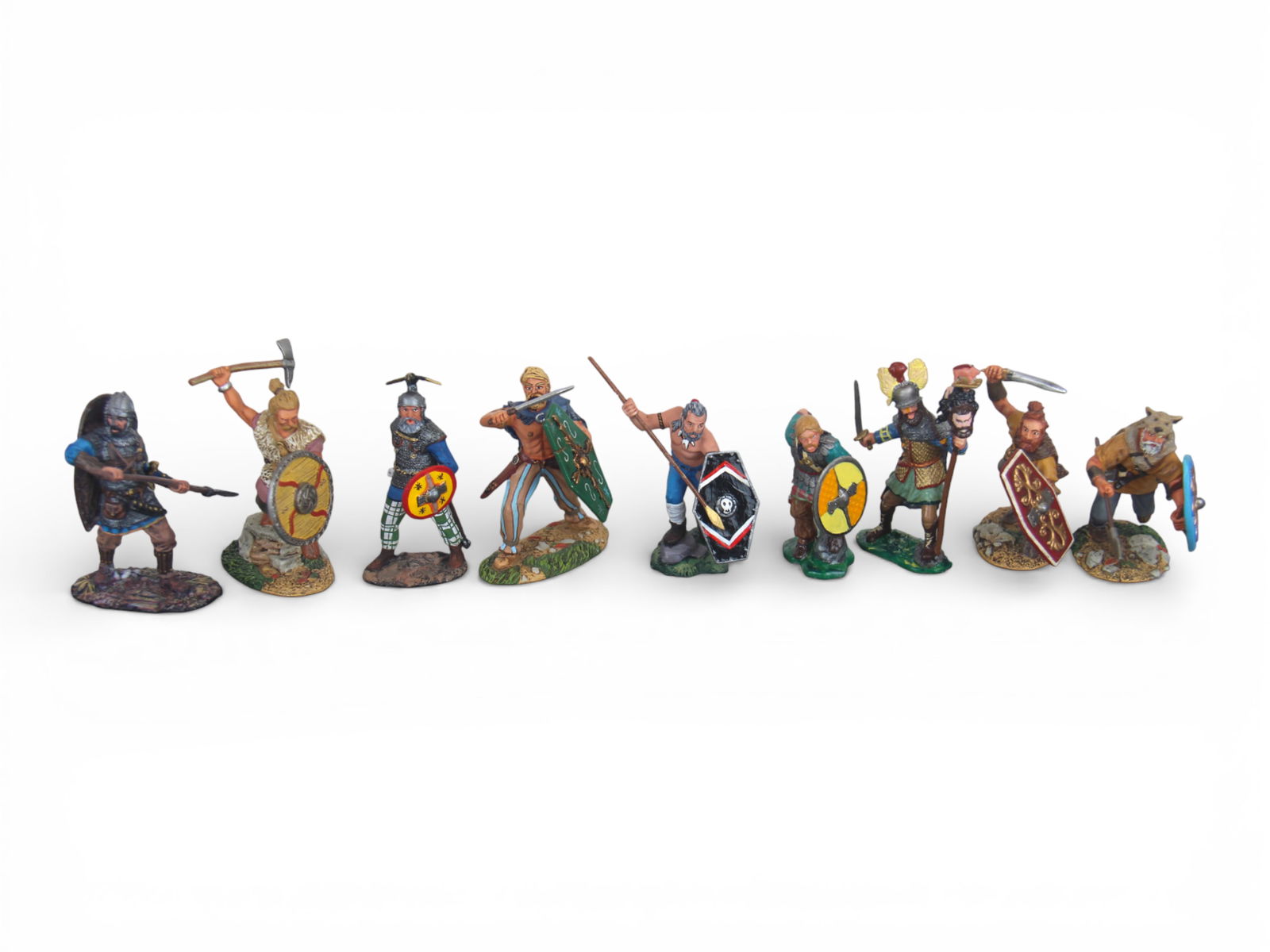 Studio Painted Barbarians: 9 studio painted, highly detailed including St. Petersburg, Conte, and others. Not artist signed. Shipping: Weiss Auctions offers full-service, in-house shipping for nearly all items in this