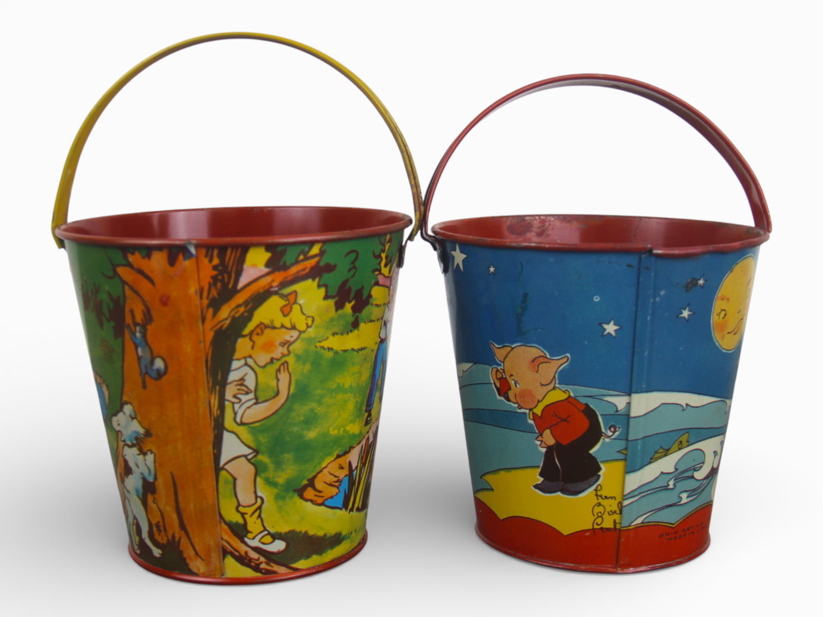 (2) Tin Litho Children's Sand Pails - 3