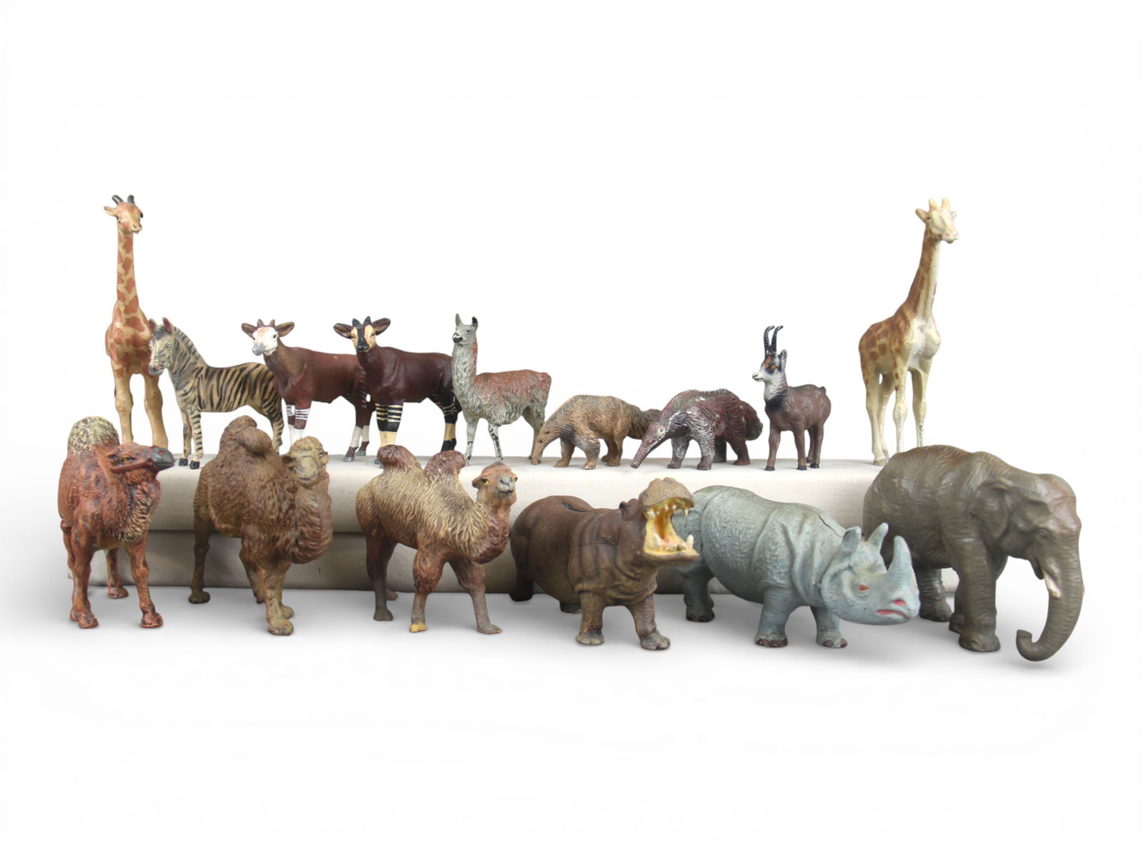 German Wood & Composition Zoo Lineol: German Wood and Composition Zoo Animals, 15 pieces, including Lineol. Some wear. Shipping: Weiss Auctions offers full-service, in-house shipping for nearly all items in this auction. For a shipping