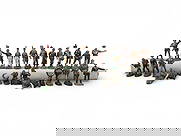 Composition Toy Soldiers: 30 Composition toy soldiers, various makers including Elastolin, Leyla, Durso, NB, and others. Some wear. Shipping: Weiss Auctions offers full-service, in-house shipping for nearly all items in this