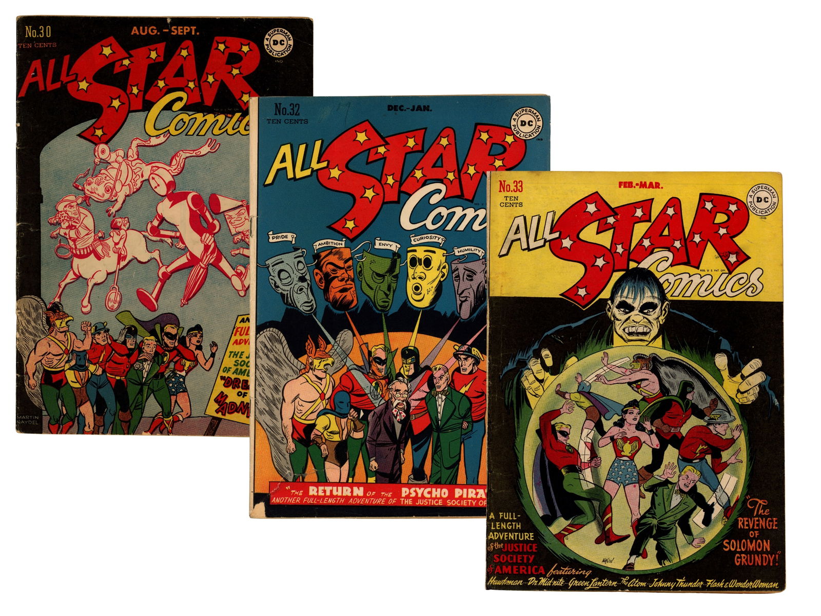 (3) D.C. All Star Comics Issues 30, 32, 33 (1 of 5)