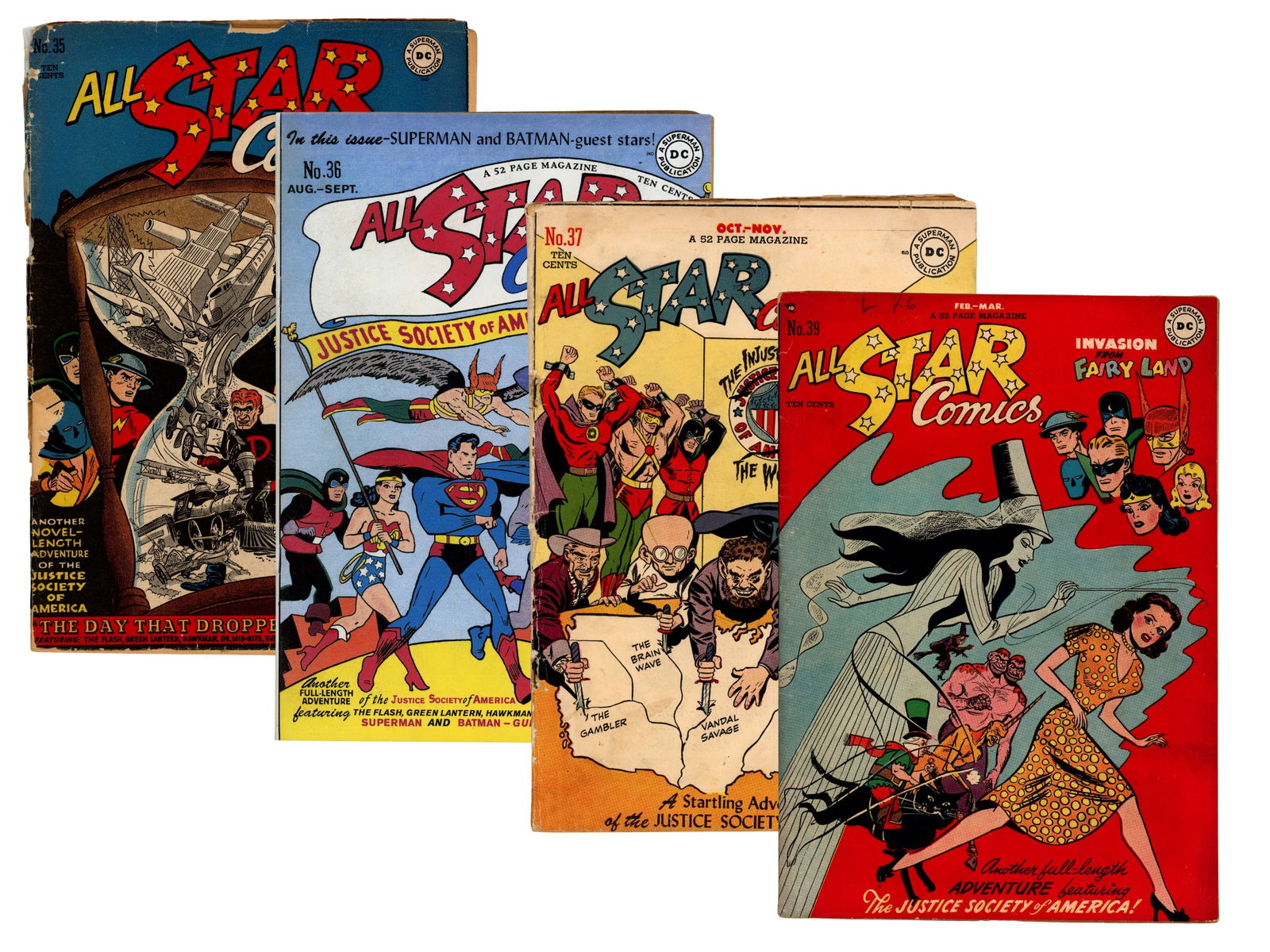 (4) D.C. All Star Comics Issues 35, 36*, 37, 39 (1 of 6)