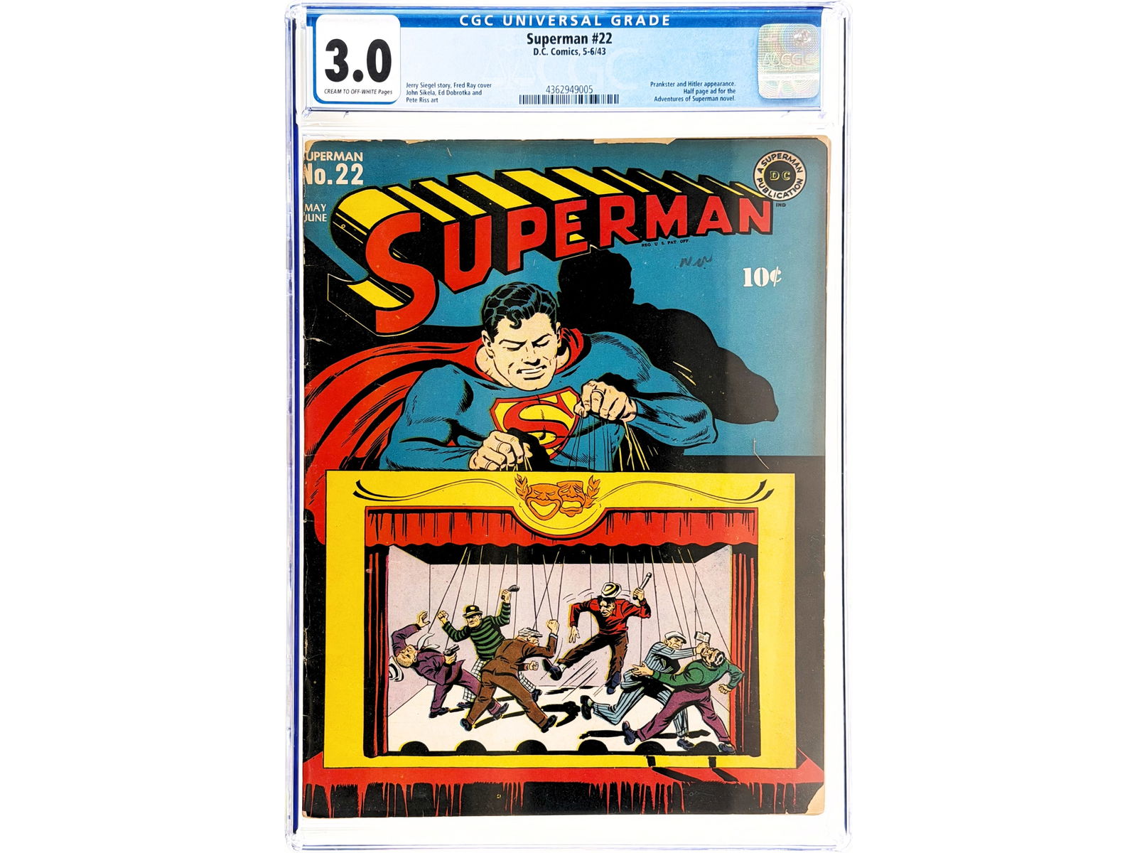 D.C. Superman #22 (1943) CGC 3.0 (1 of 2)