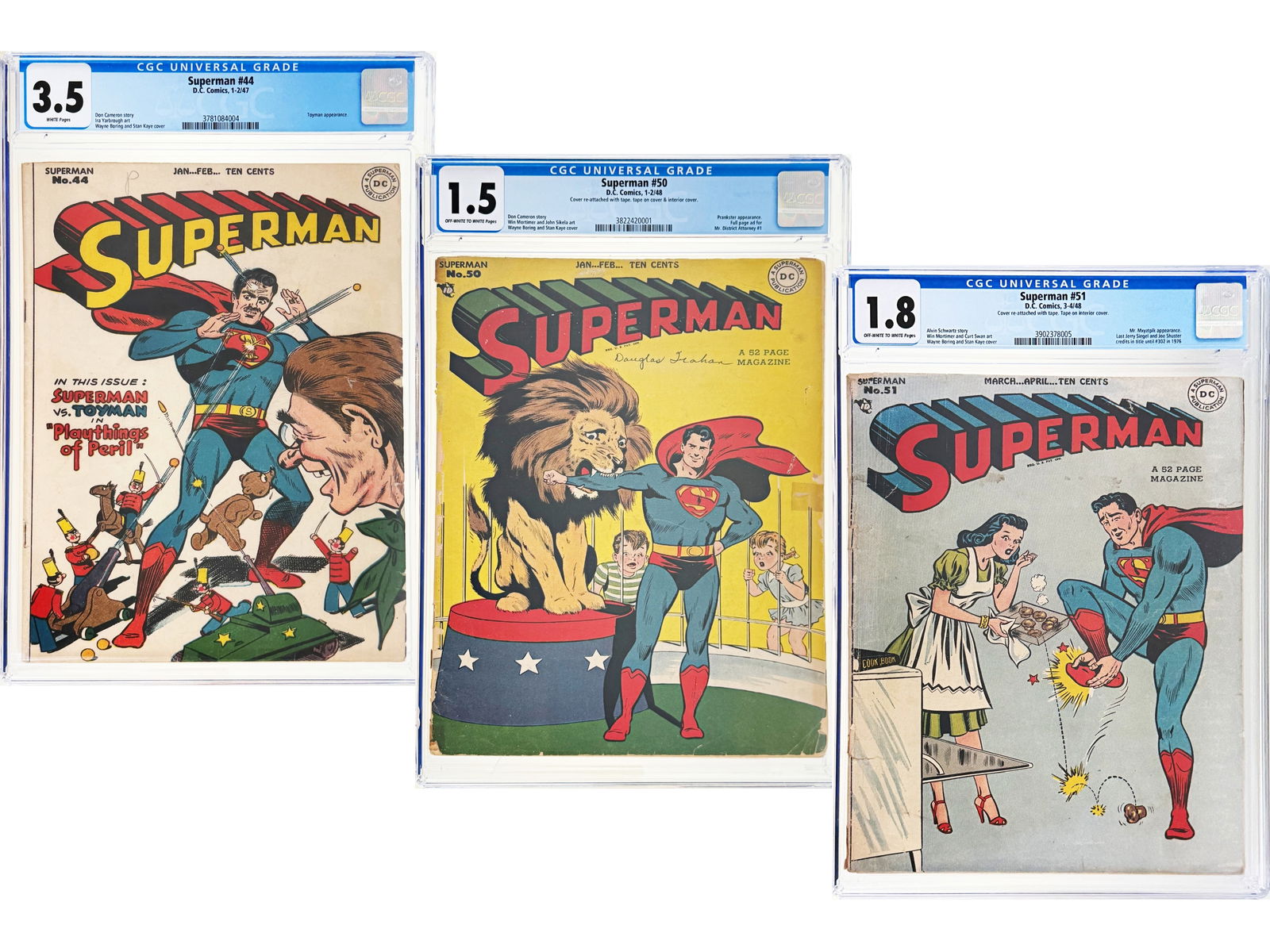 (3) D.C. Superman Issues 44, 50 & 51 - CGC (1 of 4)