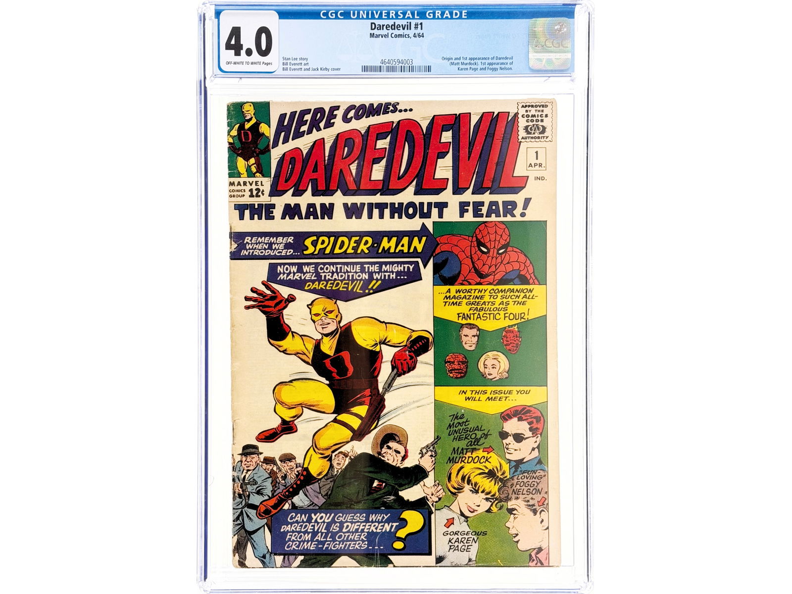 Marvel Daredevil #1 (1964) CGC 4.0 (1 of 2)
