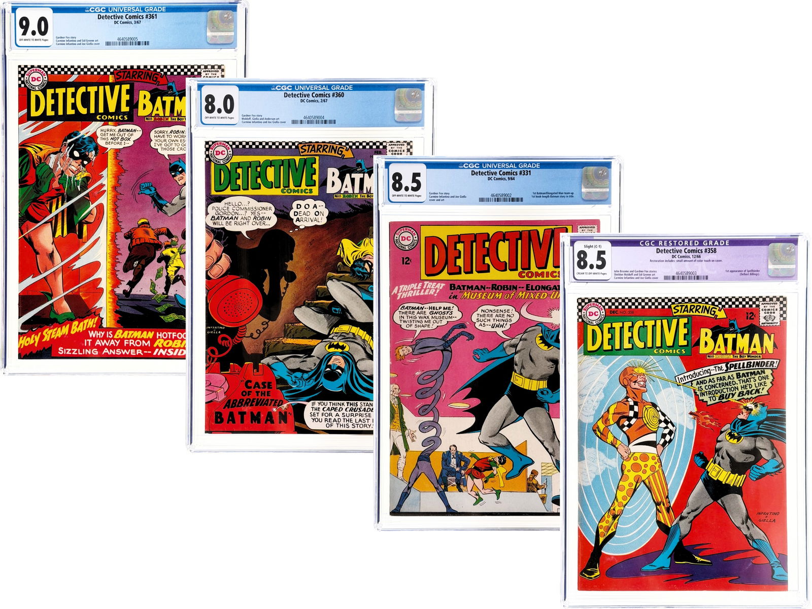 (4) Detective Comics 331, 358, 360, & 361 CGC (1 of 9)