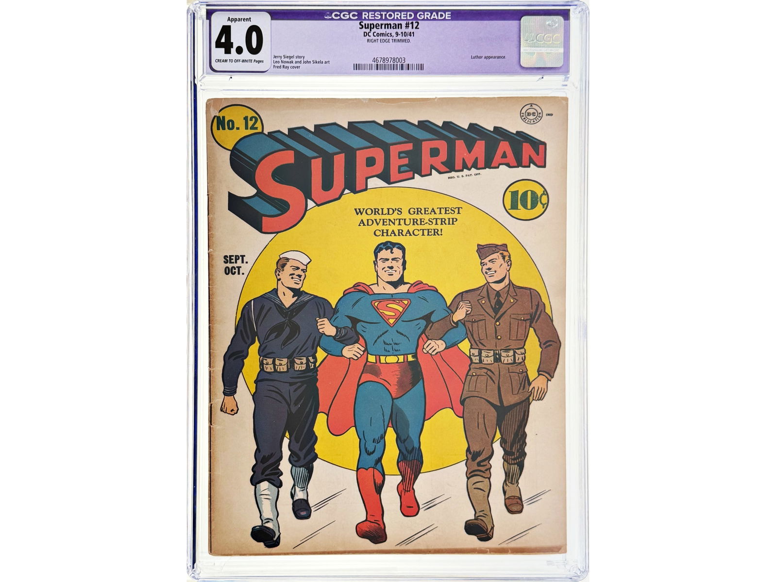 Superman #12 CGC 4.0 Restored (1 of 2)