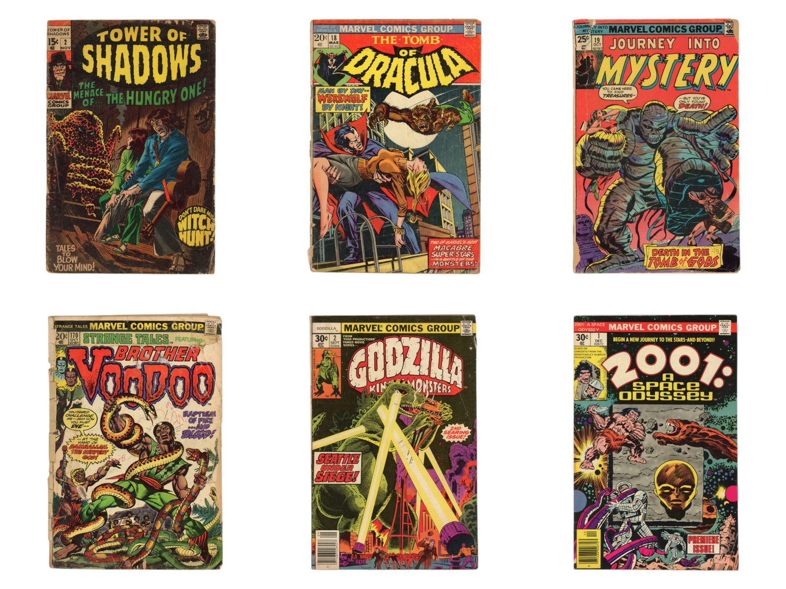 Short Box of Assorted Marvel Comic Titles: Includes Journey Into Mystery #19; The Tomb of Dracula #18; The Man Called Nova #8, 9, and 11; Machine Man #5, 6, and 10; The Invaders #16; Weird Wonder Tales #12 and 18; Marvel Two-in-One #3, 10,