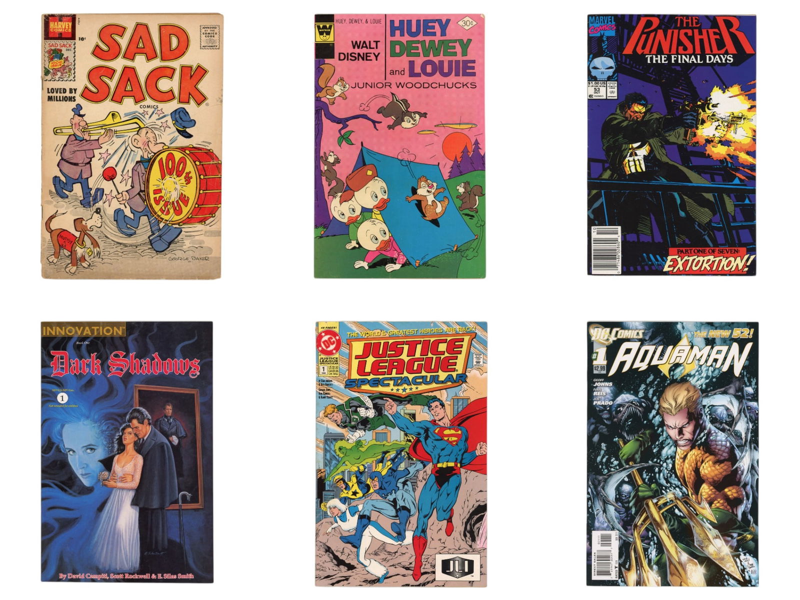 Estate Comic Group of Mixed Titles - (4) Boxes: 2 long boxes and 2 short boxes. Consists of Marvel, DC, and Independents. Mostly Bronze and Modern Age. Some titles include: Marvel Spotlight, Sad Sack, Incredible Hulk, Punisher, Origin, Ultimate