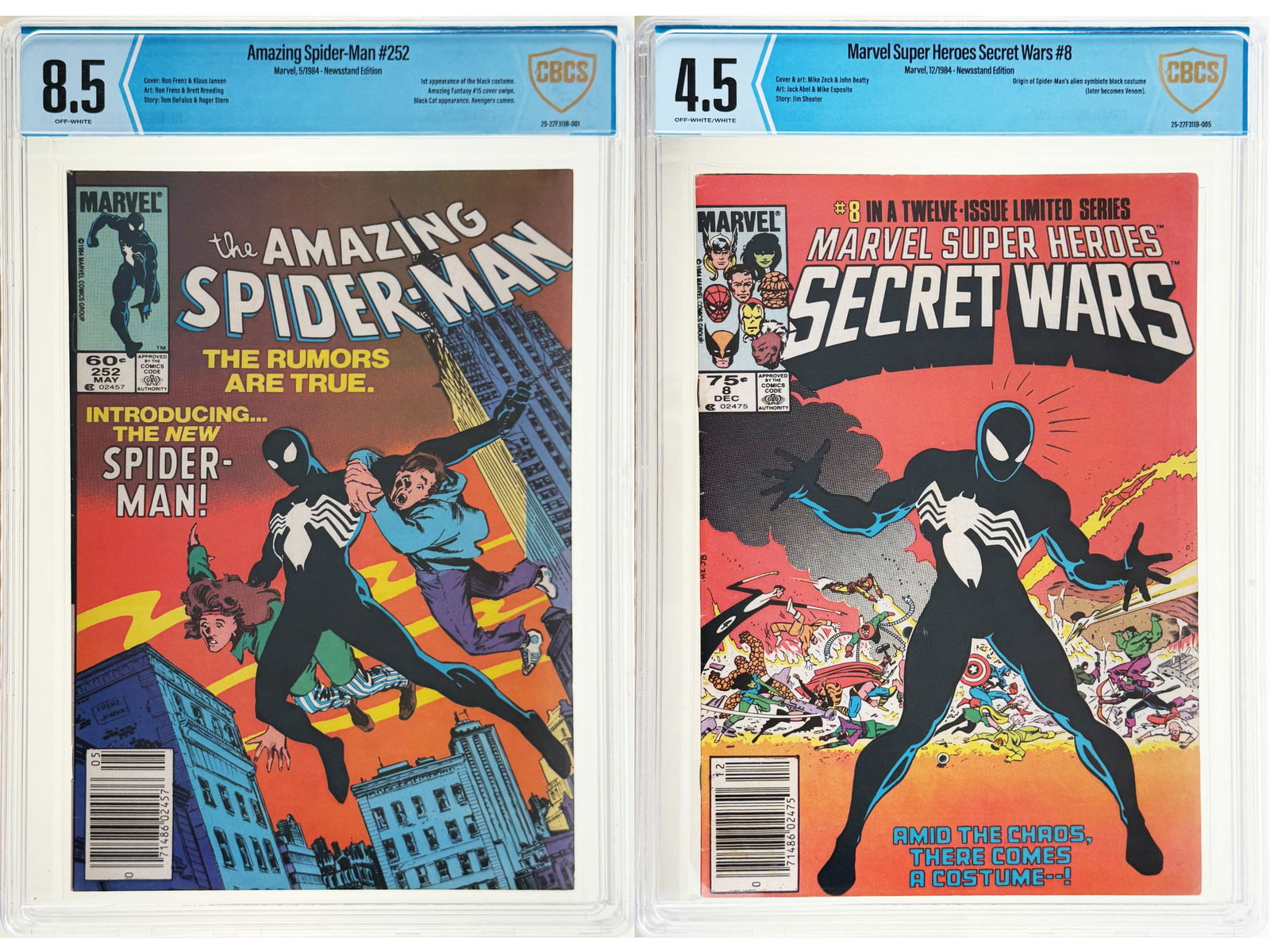 Amazing Spider-Man #252 & Secret Wars #8 - CBCS (1 of 2)
