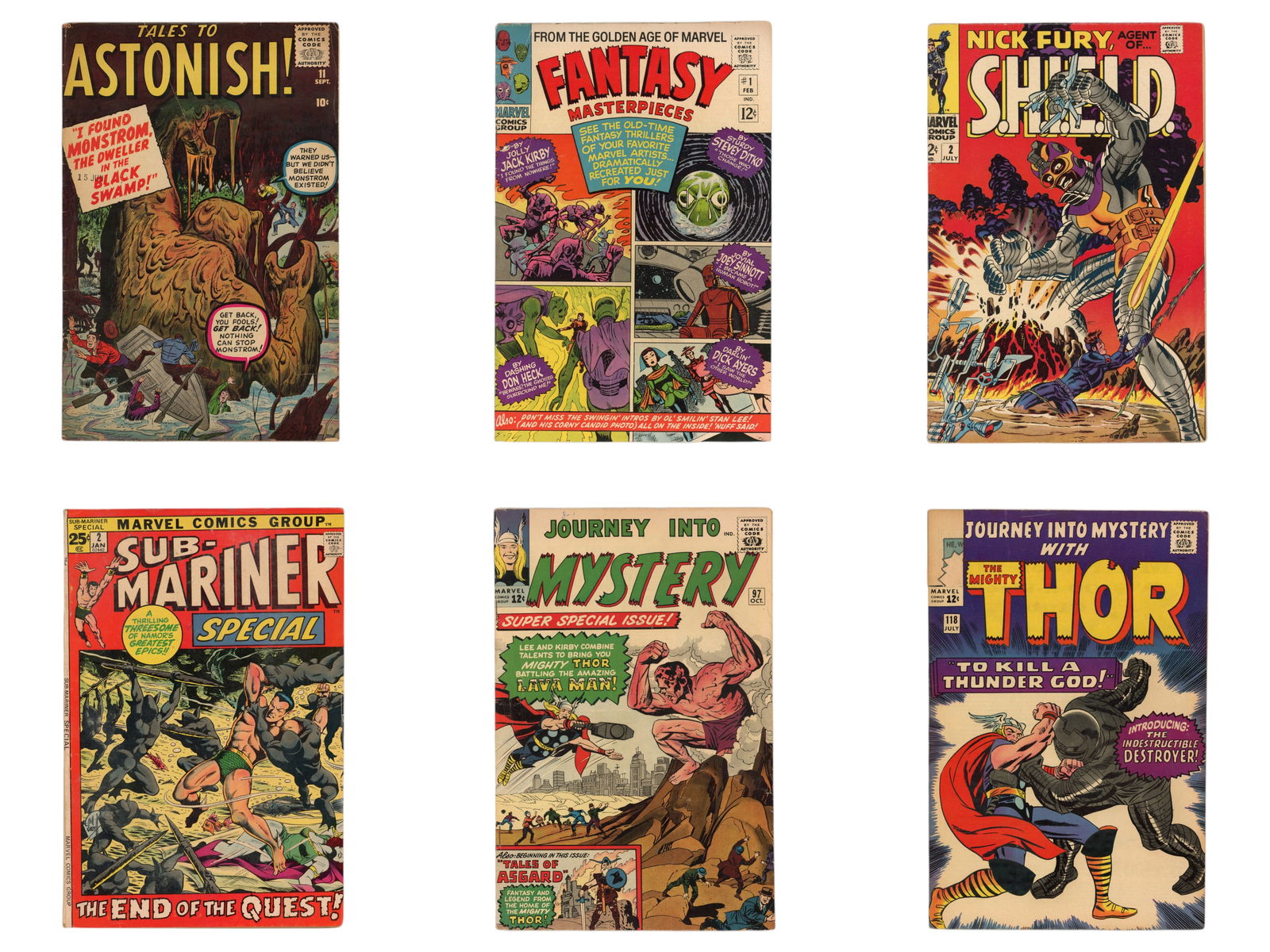 Marvel Comics Assorted Titles (28) Issues: Includes Tales to Astonish #11; Fantasy Masterpieces #1; Nick Fury, Agent of S.H.I.E.L.D. #2; Sub-Mariner Special #2; Sub-Mariner #37, 38, and 43; Journey into Mystery #96 and 97; Thor #118, 142,