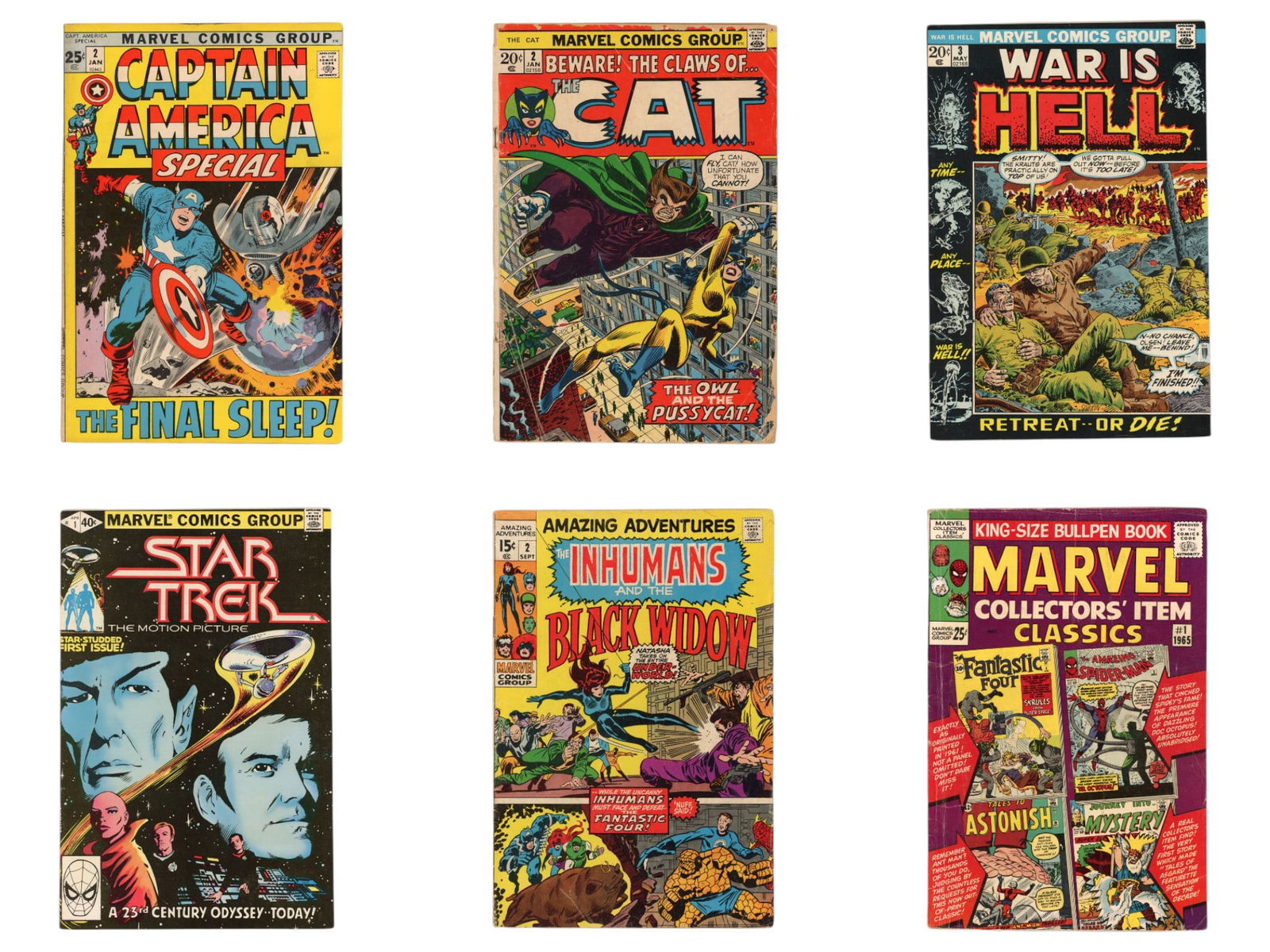 Marvel Comics of Assorted Titles (40+) Issues: Includes Strange Tales #148; Rawhide Kid #66 and 130; Ringo Kid #6; The Cat #2; Marvel Super Heroes #31; Daredevil #73, 78, 79, and 81; Avengers #85; Avengers Special #5; Captain America #143;