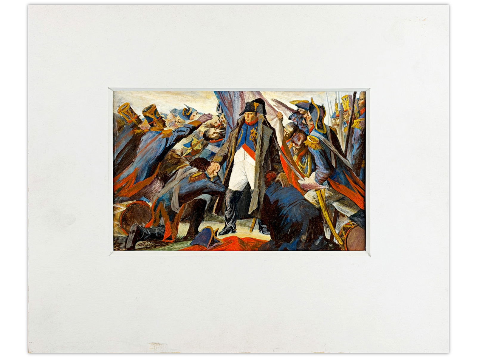 Gustav Rehberger (1910 - 1995) Acrylic on Board: Magazine illustration. "Napoleon". 10" x 12 1/2". Signed lower left.Shipping: Weiss Auctions offers full-service, in-house shipping for nearly all items in this auction. For a shipping quote, please