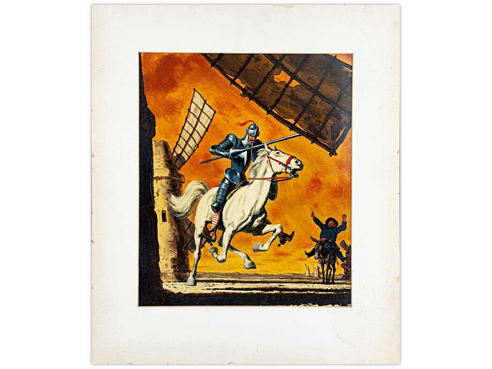 Bruce Bomberger (1918 - 1980) Acrylic on Board: "Don Quixote" 13" x 15" identified on the back. Magazine Illustration.Shipping: Weiss Auctions offers full-service, in-house shipping for nearly all items in this auction. For a shipping quote,